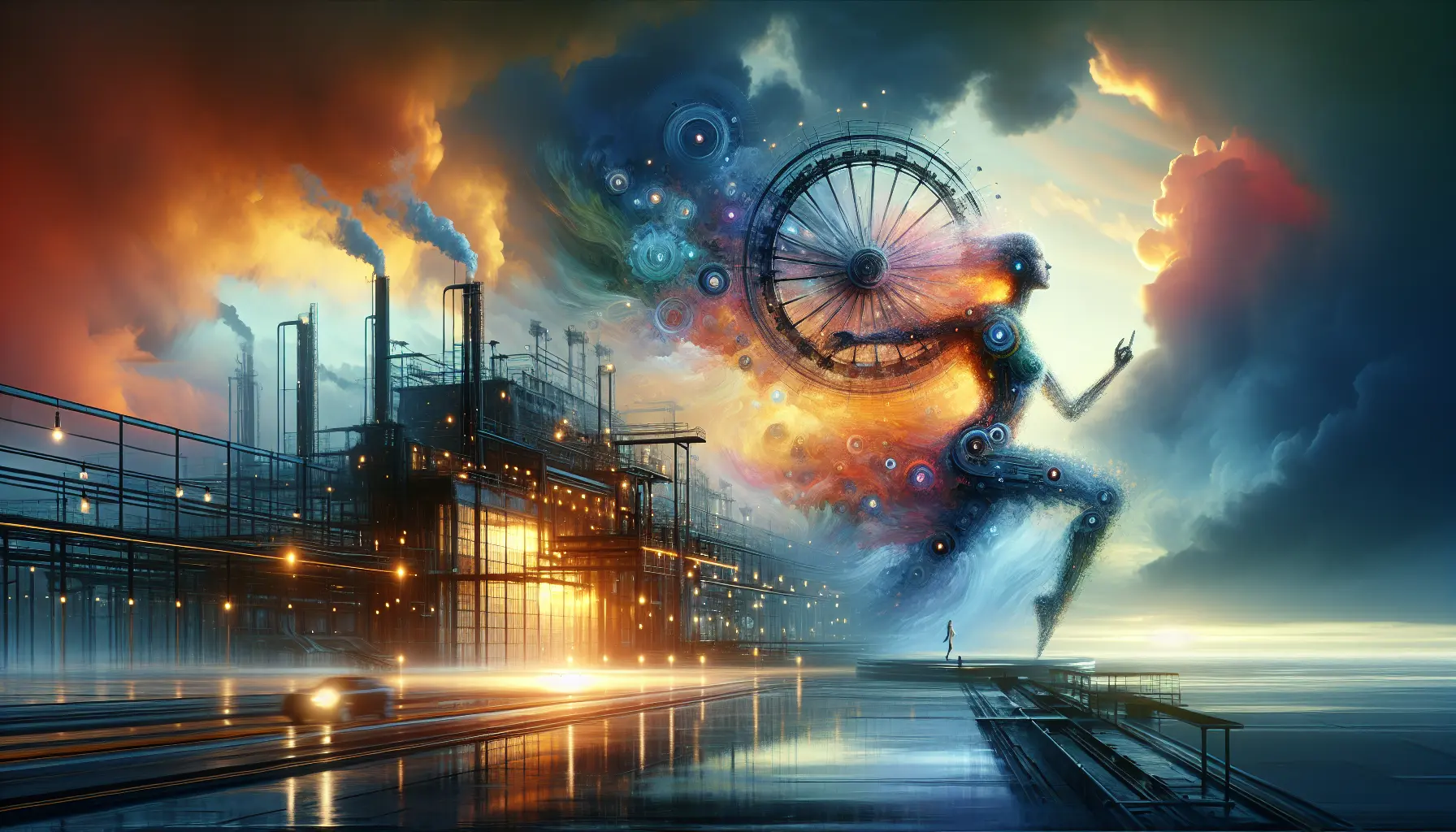 Un'opera d'arte generativa creata da un algoritmo di intelligenza artificiale, che mostra forme astratte e colori vivaci.