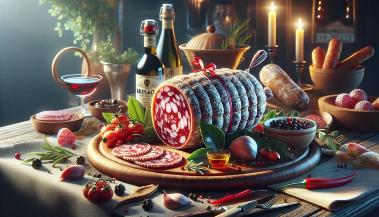 Fette di bresaola servite con rucola e parmigiano, un piatto tipico della cucina italiana