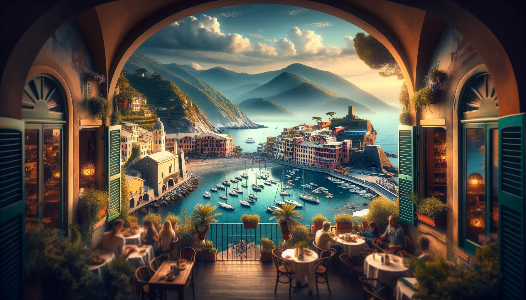 Panorama di La Spezia con il mare e le montagne sullo sfondo