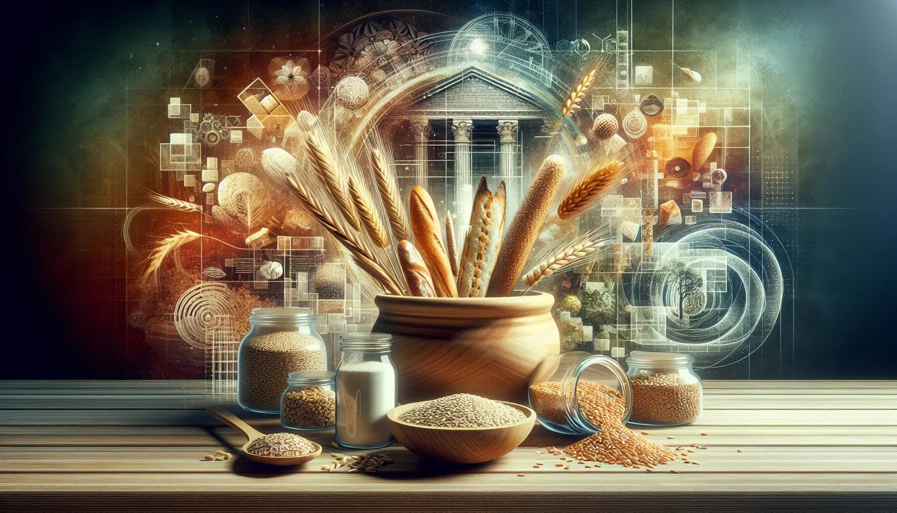 Piatto gourmet a base di grani antichi con verdure fresche e condimenti aromatici.