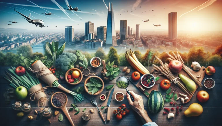 Un'immagine di un forager urbano che raccoglie ingredienti selvatici in un parco cittadino.