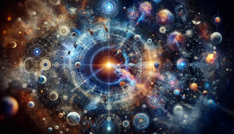 Un gruppo di persone che interagiscono attraverso dispositivi digitali, simboleggiando le relazioni nell'era digitale.