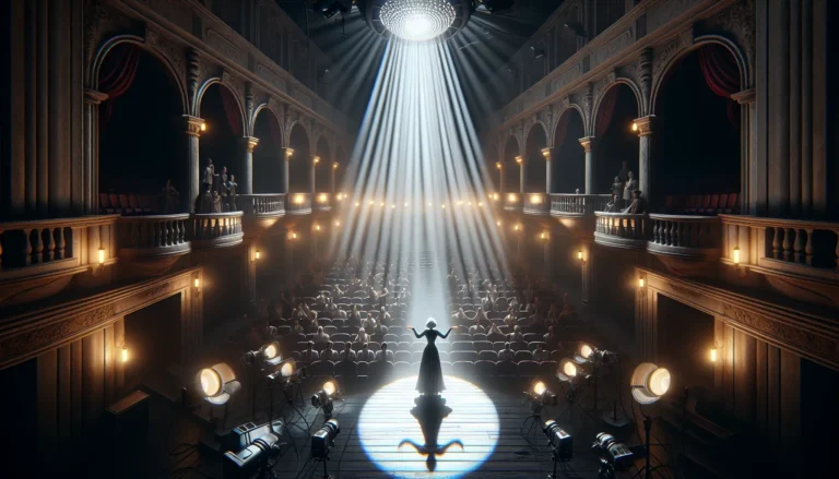 Marisa Laurito in un'esibizione teatrale, rappresentante il suo talento e la sua versatilità nel mondo dello spettacolo italiano.