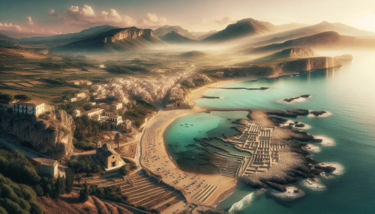 Vista panoramica delle spiagge di Metaponto con acque cristalline e sabbia dorata