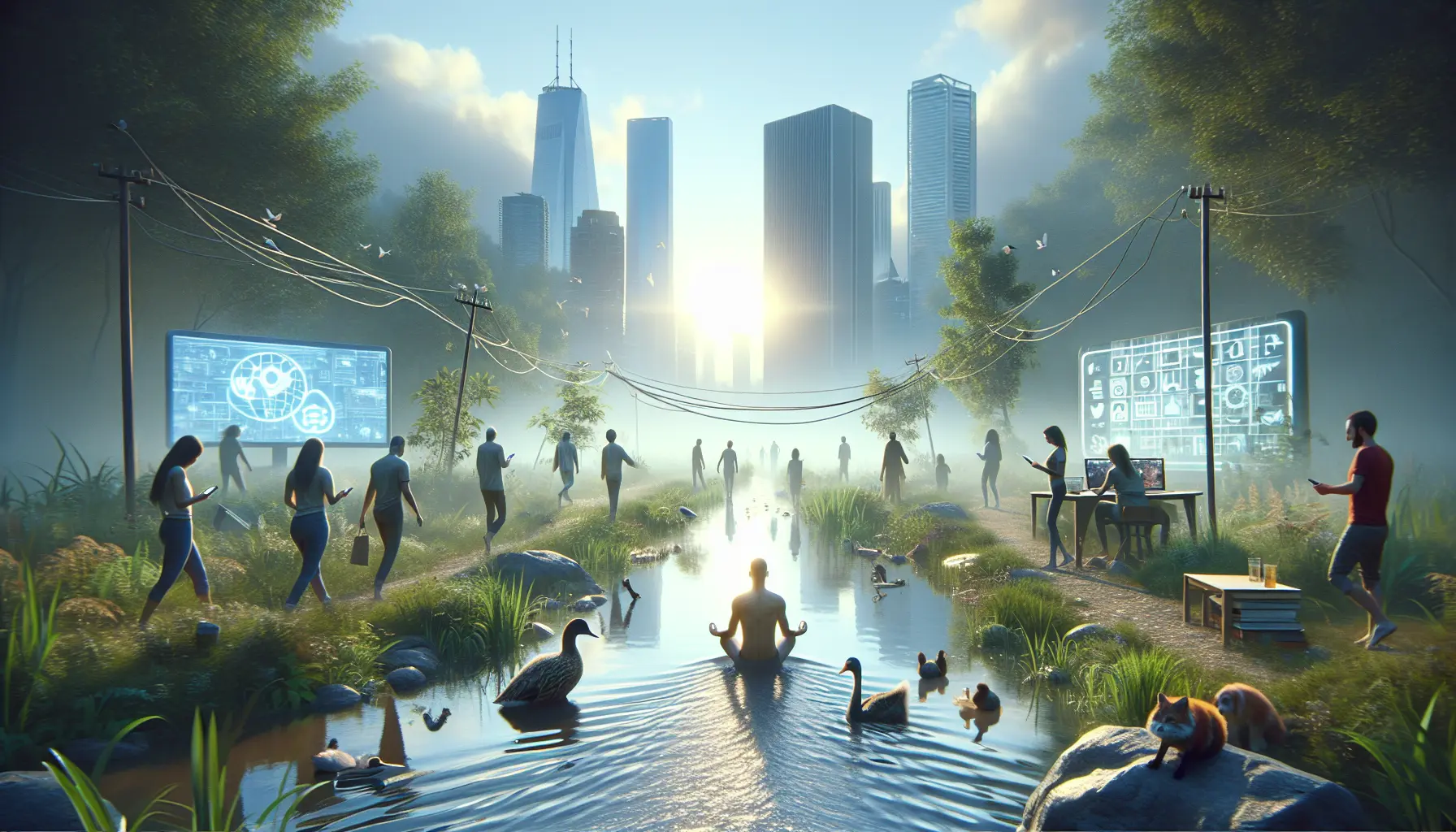 Persona che si disconnette dalla tecnologia per godersi la natura