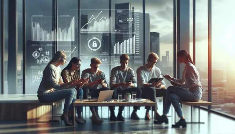 Un giovane che utilizza un'app di budgeting per gestire le proprie finanze.