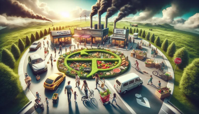 Una famiglia che pratica attività sostenibili all'aperto, come il giardinaggio e il riciclo, per prendersi cura del pianeta.