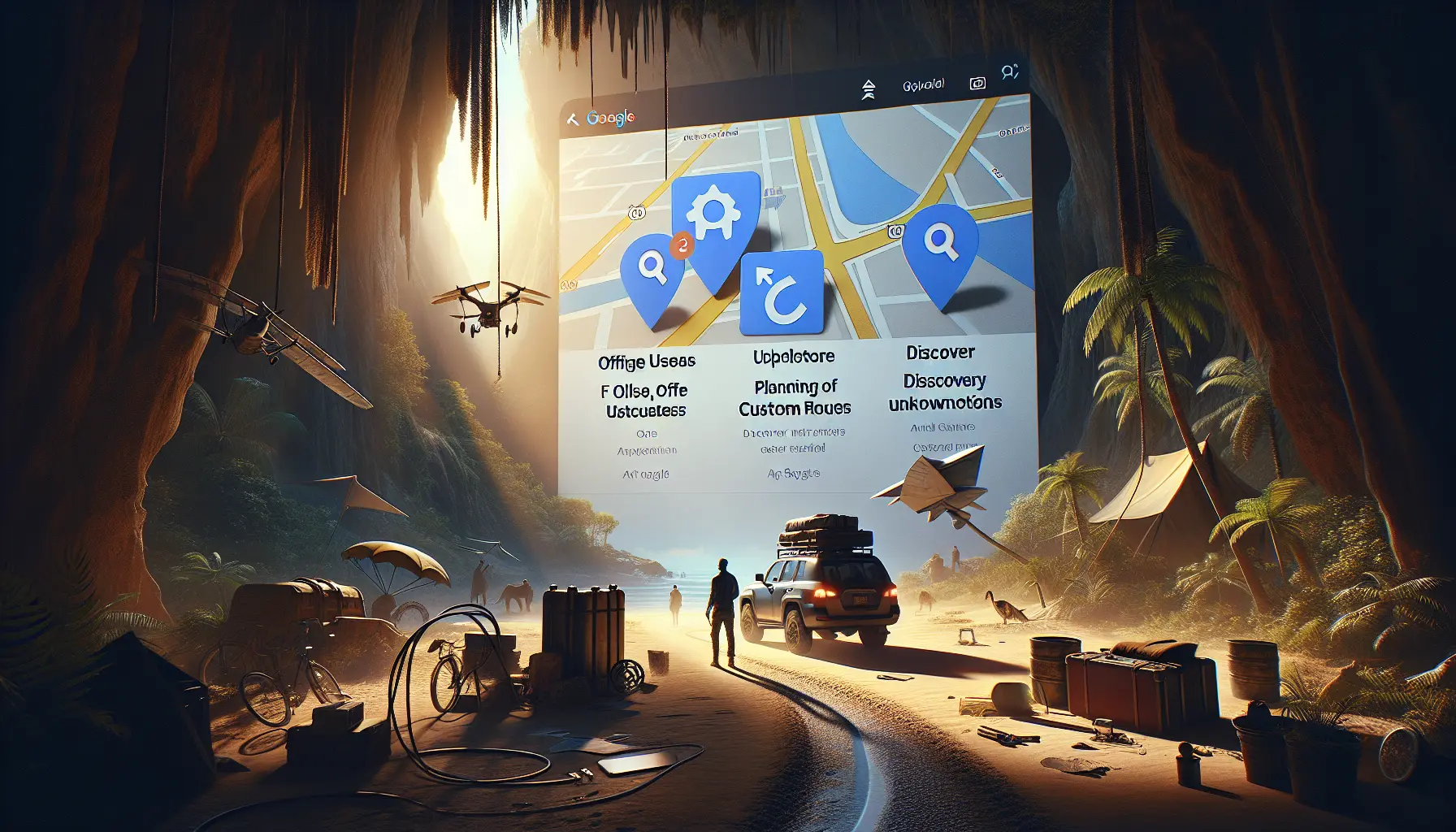 Un'immagine di Google Maps che mostra luoghi da esplorare in una città.