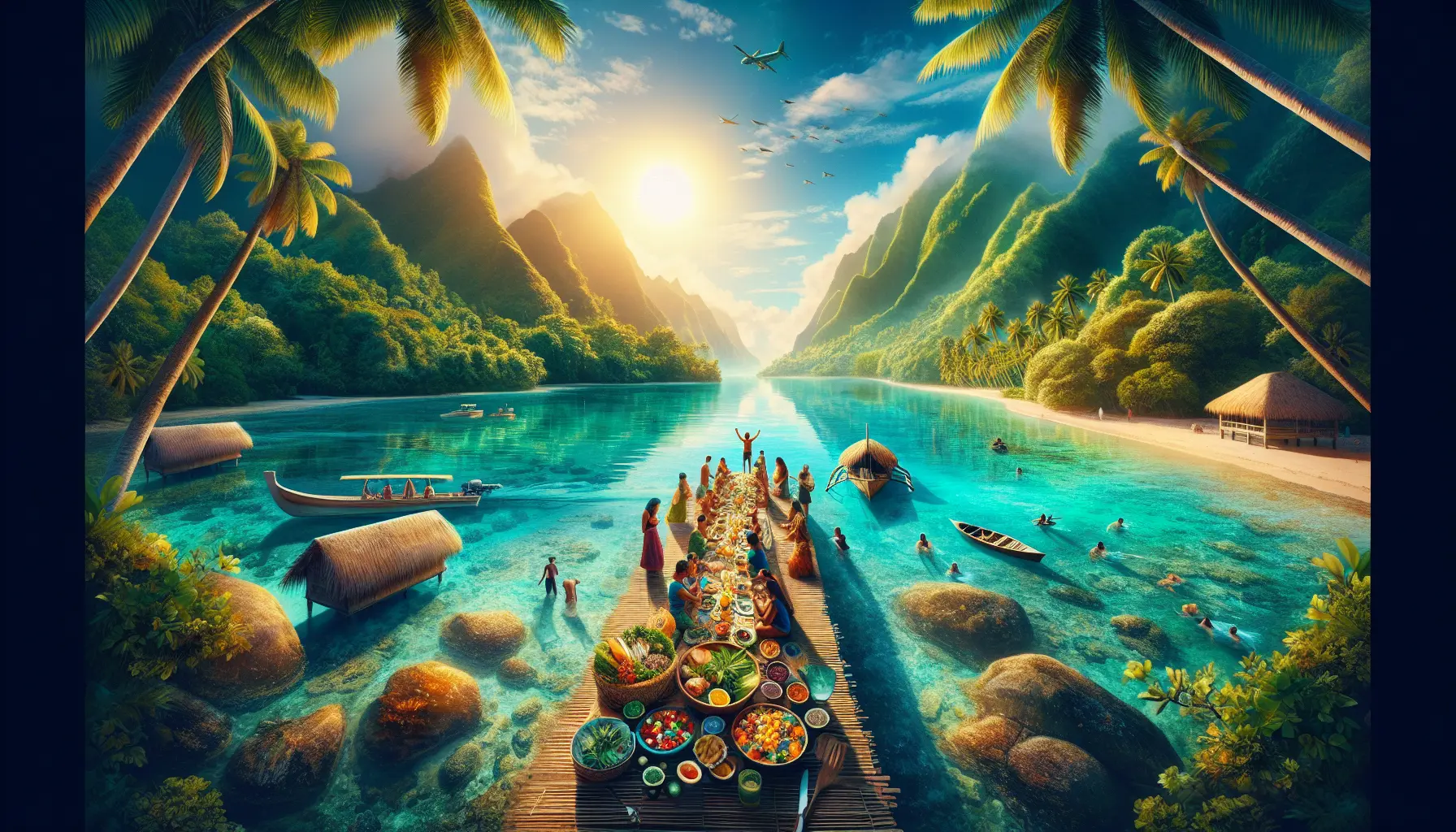 Vista panoramica delle isole Tonga con acque cristalline e spiagge di sabbia bianca