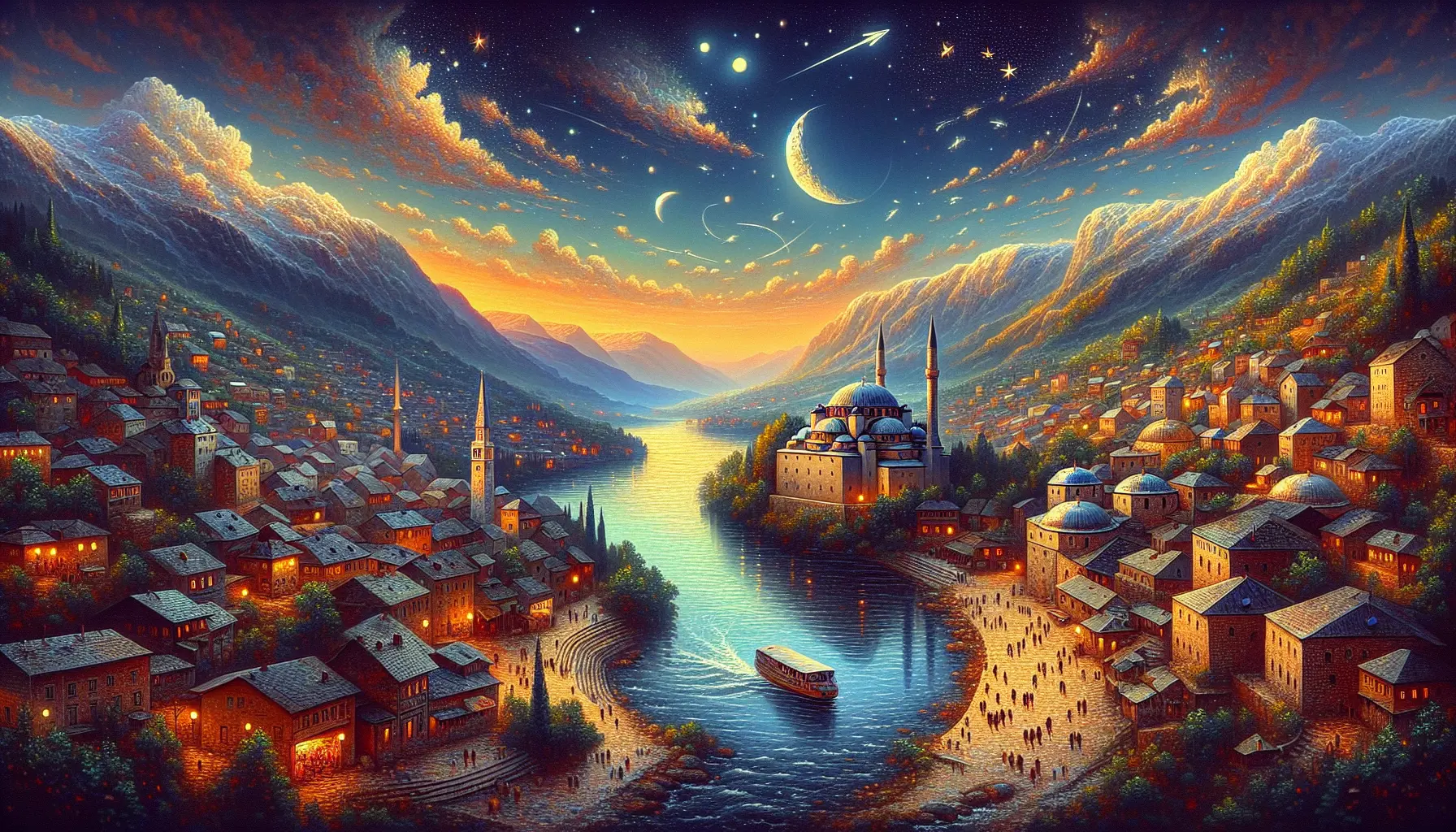 Panorama delle montagne e dei villaggi serbi in Bosnia ed Erzegovina, simbolo della cultura e tradizioni locali.