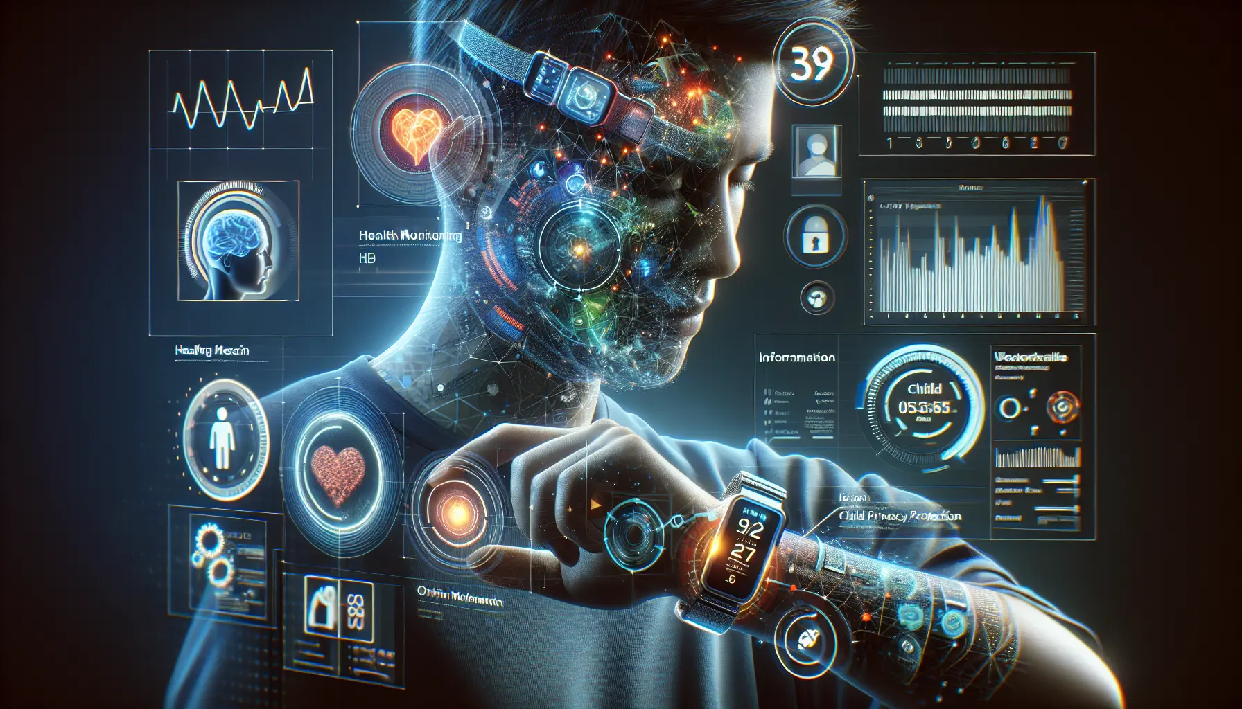 Un'immagine che rappresenta diversi dispositivi indossabili come smartwatch e occhiali intelligenti, simbolo dell'integrazione tra tecnologia e vita quotidiana.