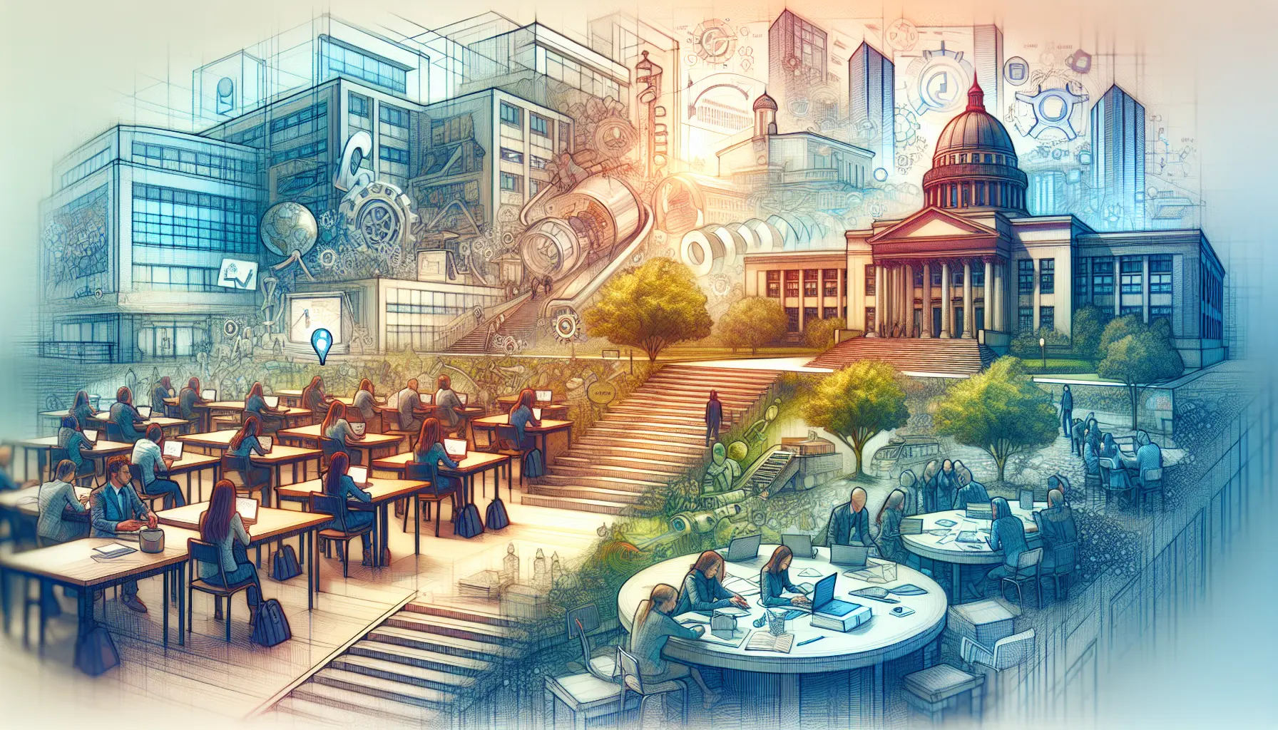 Studenti universitari collaborano a un progetto pratico in aula