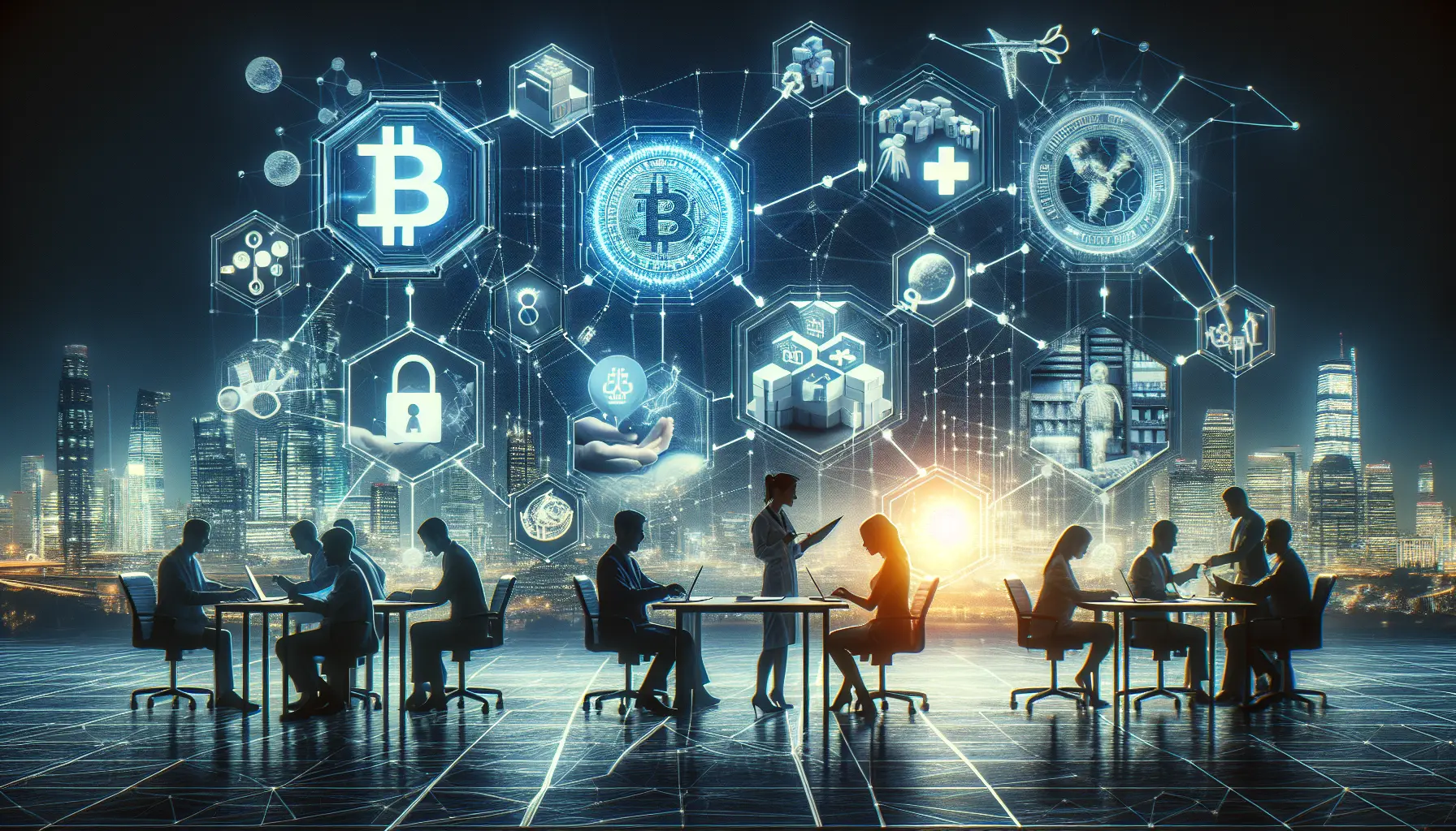 Rappresentazione visiva della blockchain e delle sue applicazioni innovative in vari settori