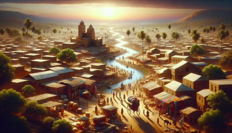 Un gruppo di persone che ballano durante una celebrazione tradizionale in Burkina Faso, circondati da colori vivaci e sorrisi.