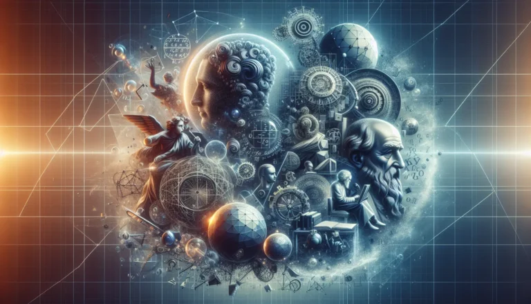 Ritratto di David Hilbert con formule matematiche sullo sfondo