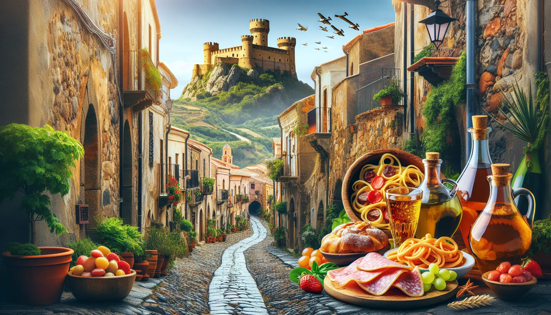 Vista panoramica di Castelsardo con il castello e il mare sullo sfondo