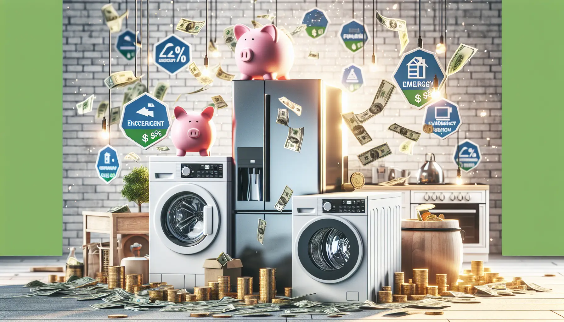 Elettrodomestici moderni in una cucina sostenibile