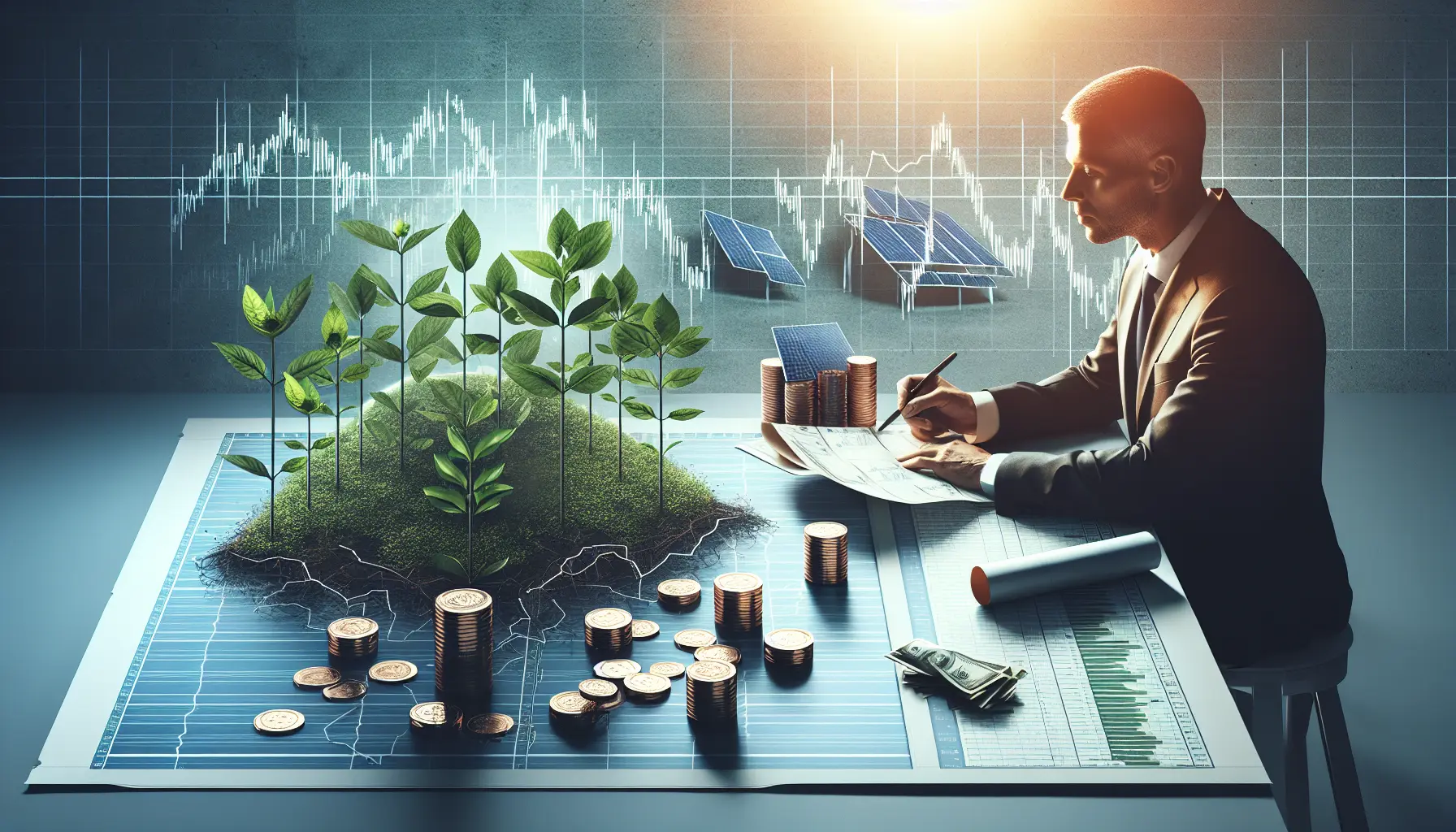Grafico che rappresenta la crescita degli investimenti sostenibili nel mercato finanziario