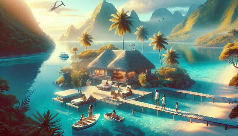 Vista panoramica dell'isola di Niue con acque cristalline e vegetazione lussureggiante