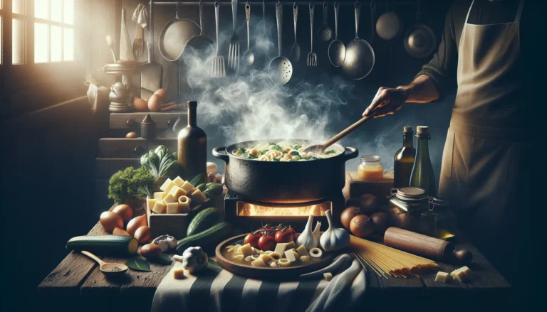 Un piatto di Bagna Cauda con verdure fresche pronte per essere immerse nella salsa calda.