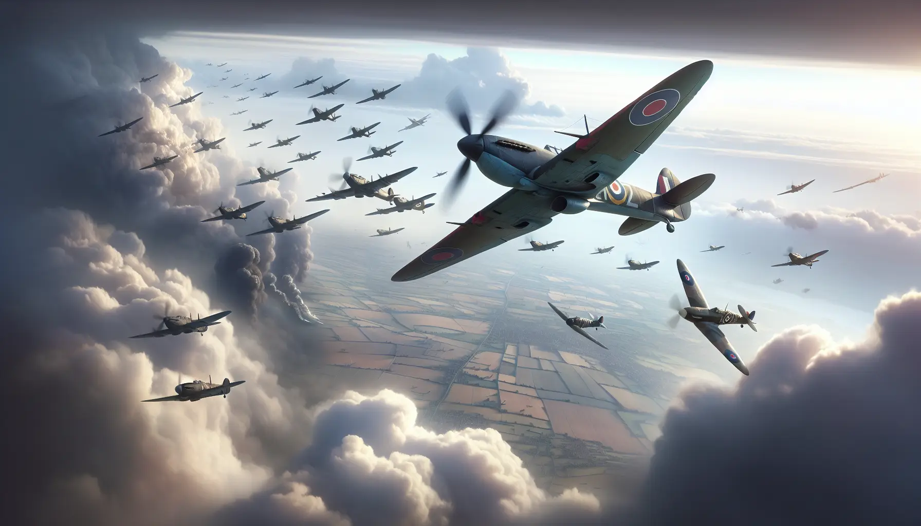 Piloti della Royal Air Force durante la Battaglia d'Inghilterra, simbolo di coraggio e determinazione.