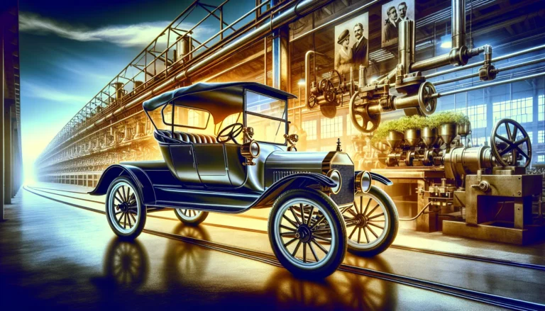 Una Ford Model T vintage, simbolo di innovazione e accessibilità nel settore automobilistico.