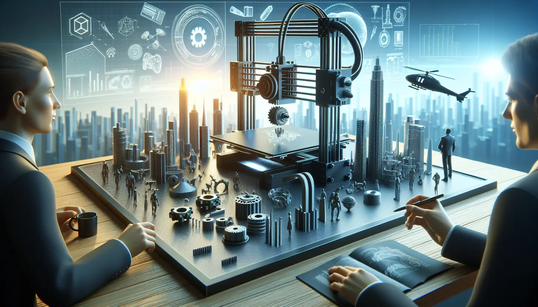 Un esempio di oggetti realizzati con tecnologia di stampa 3D, mostrando dettagli e complessità del design.