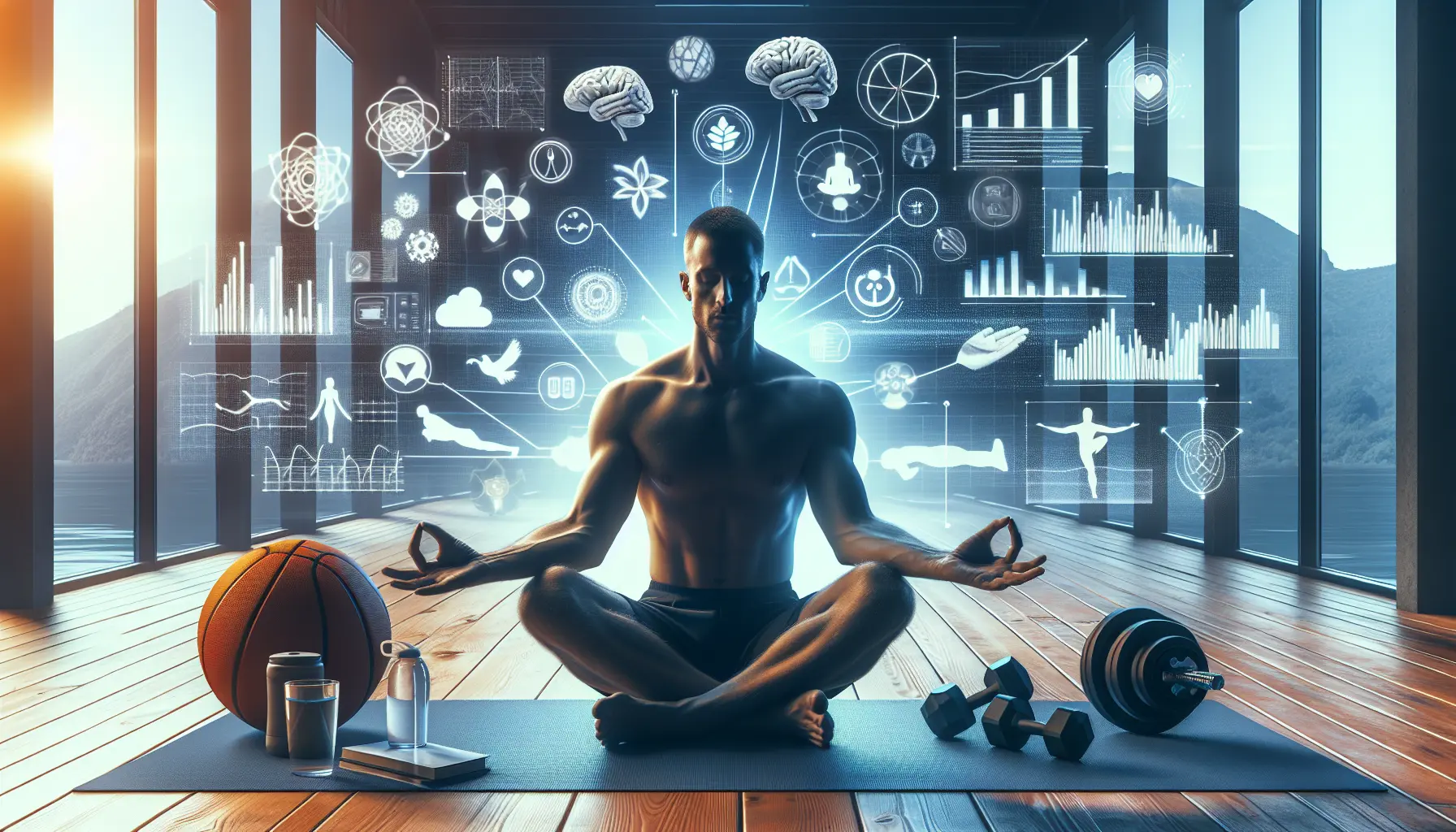Una persona che pratica la meditazione all'aperto, circondata dalla natura, simbolo di benessere mentale e felicità.