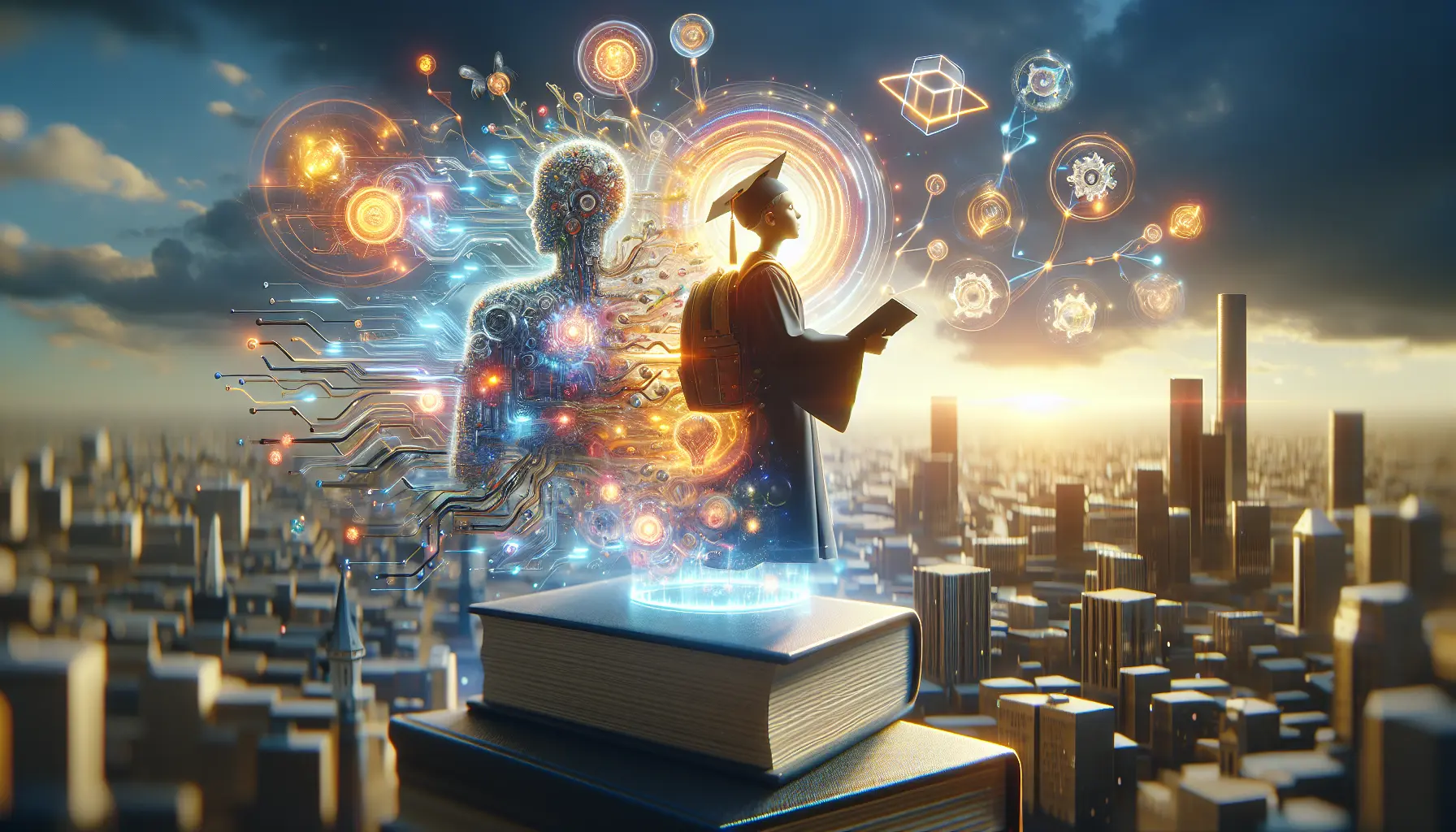 Studente che utilizza un computer con un tutor di intelligenza artificiale per migliorare le proprie competenze