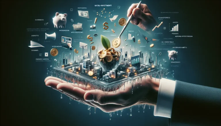 Un grafico che rappresenta la crescita degli investimenti nel tempo, con piccole somme di denaro.