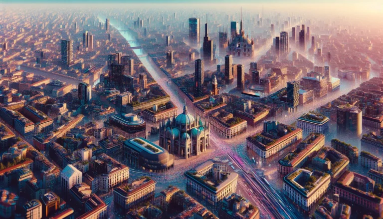Panorama di Milano con il Duomo e grattacieli moderni