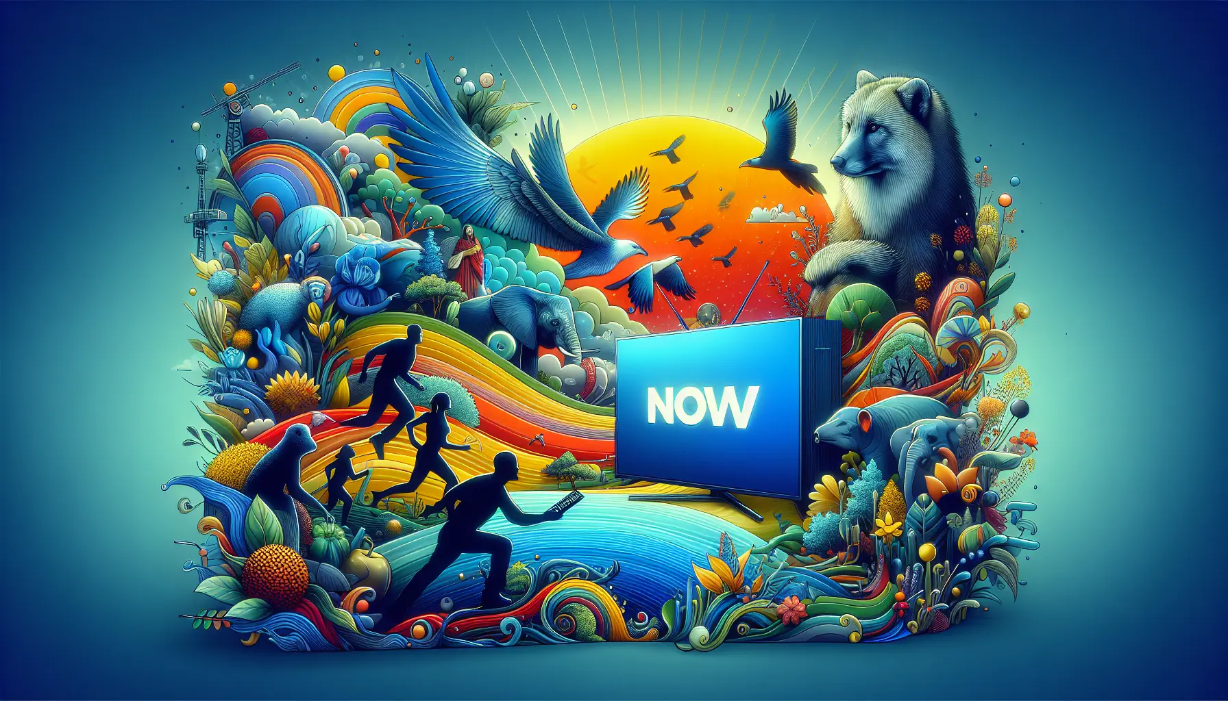 Un utente felice mentre guarda contenuti su Now TV da una Smart TV