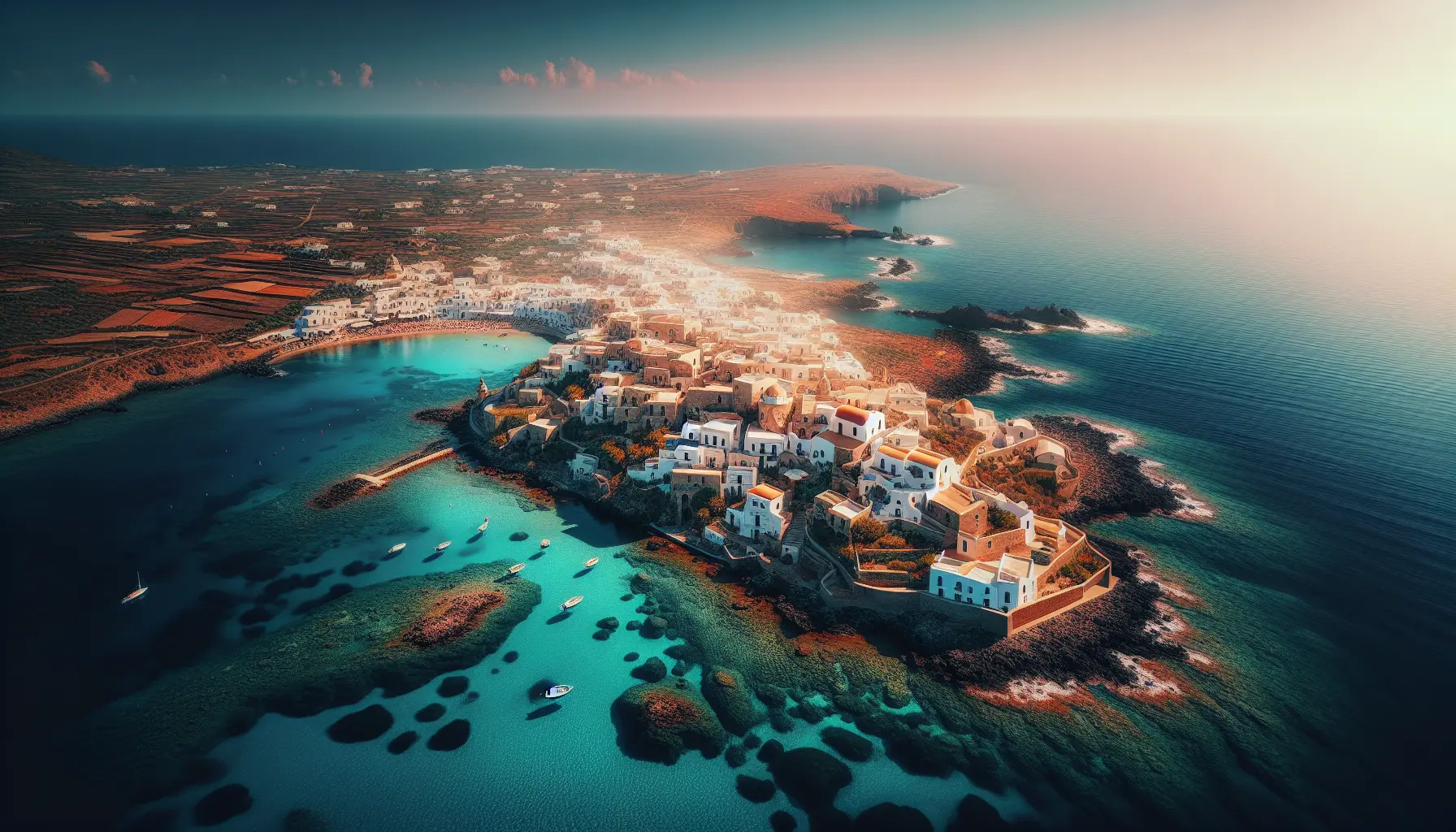 Panorama di Pantelleria con acque cristalline e scogliere a picco sul mare