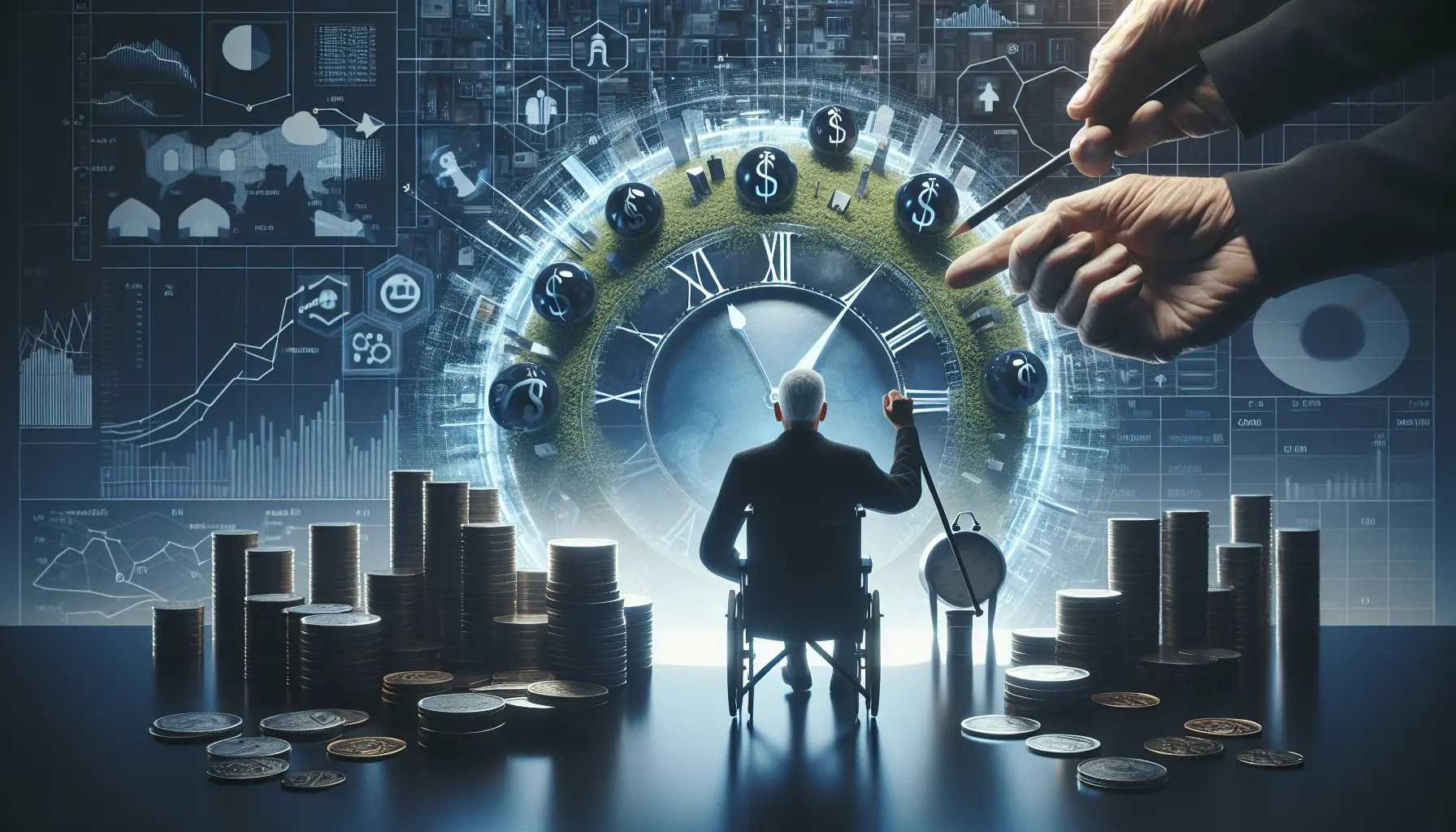 Un giovane professionista che guarda verso un orizzonte sereno, simboleggiando la ricerca della libertà finanziaria e del pensionamento anticipato.