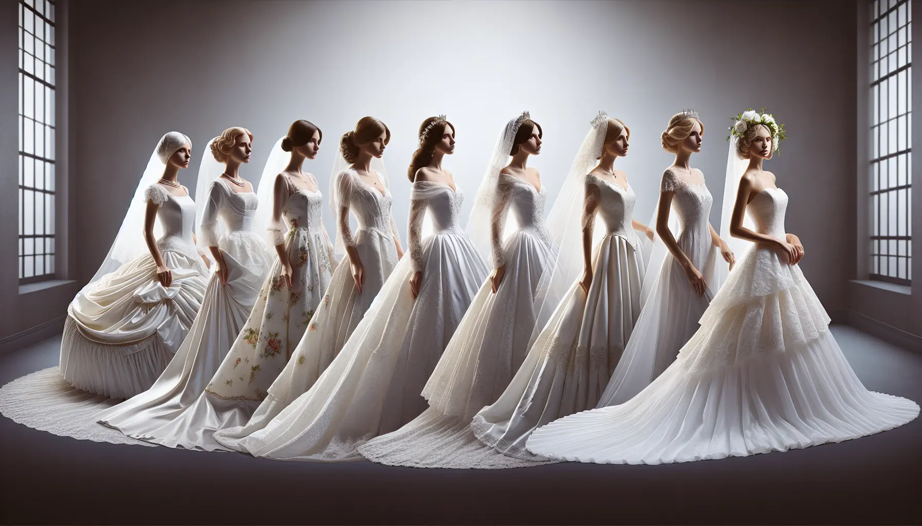 Una sposa in abito bianco sorride felice mentre si prepara per il suo matrimonio, circondata da fiori e decorazioni eleganti.