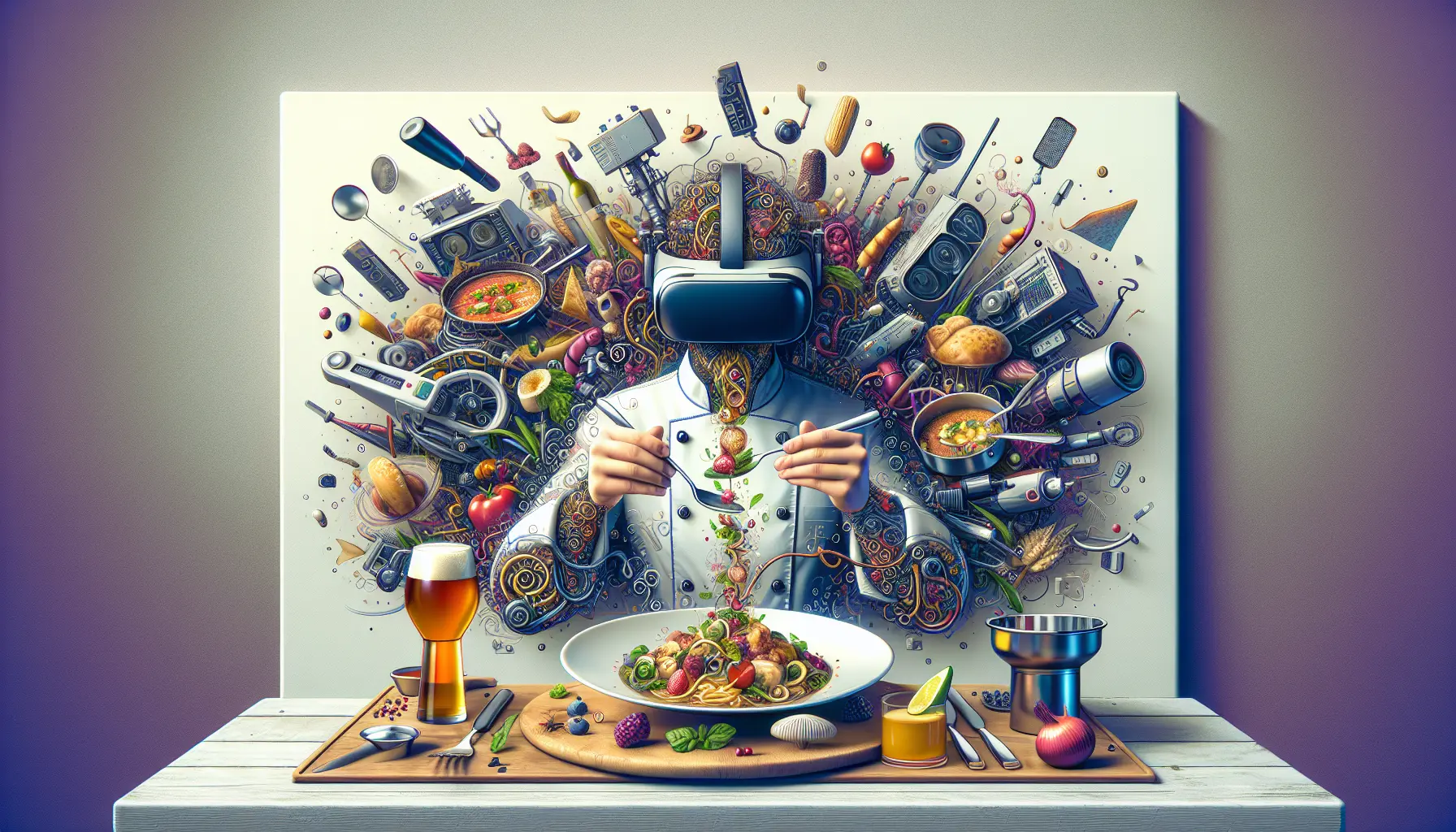 Un cuoco virtuale che insegna a preparare una ricetta tradizionale in un ambiente immersivo