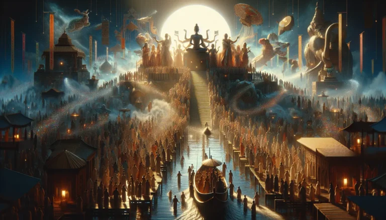 Cerimonia di passaggio con persone che partecipano a un rito tradizionale