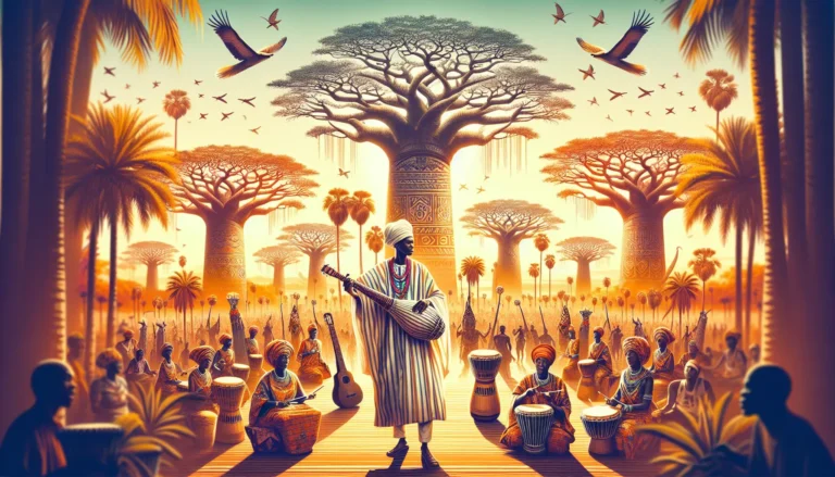 Paesaggio del Senegal con spiagge, savane e cultura locale.