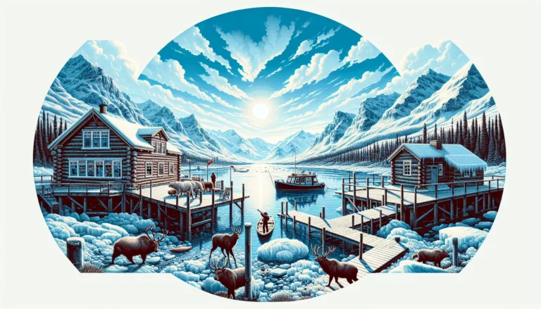 Paesaggio del Yukon con montagne e foreste verdi sotto un cielo blu