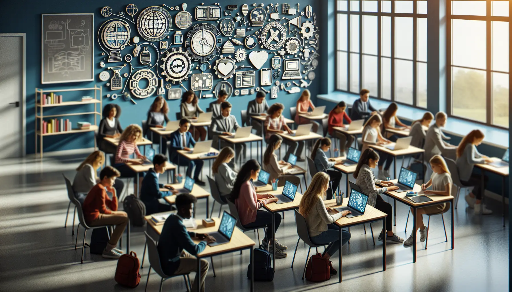 Studente che utilizza un tablet per l'apprendimento inclusivo in aula