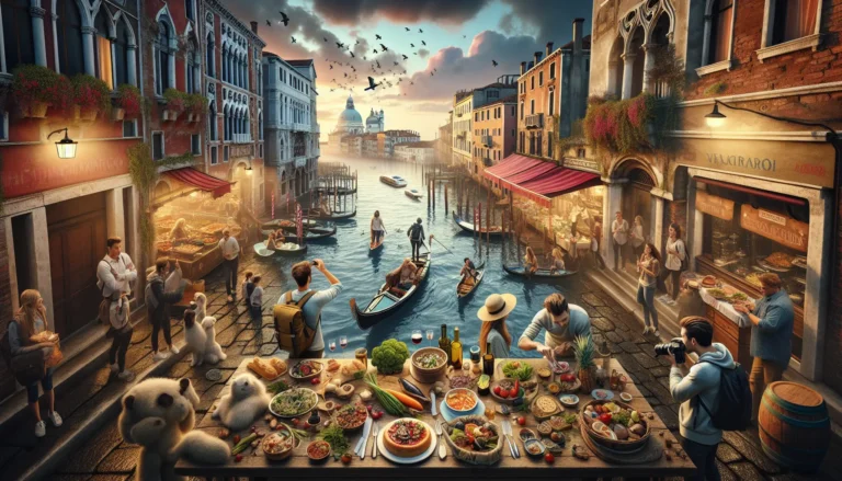 Un piatto di specialità culinarie locali servito in un ristorante tradizionale con vista panoramica.