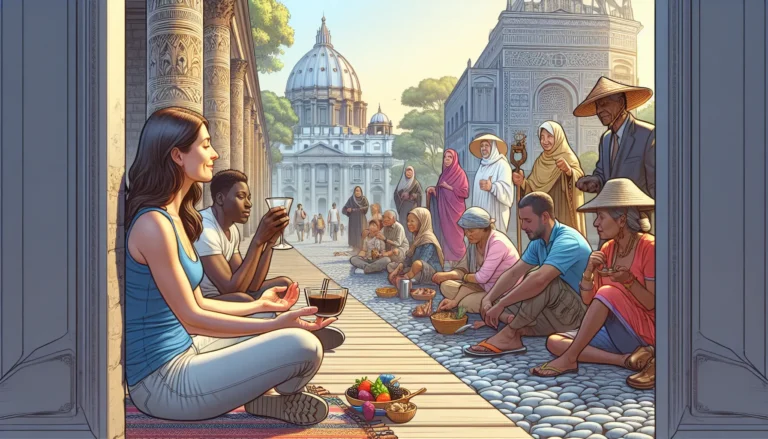 Un paesaggio sereno della Toscana, con colline verdi e vigneti, rappresentativo del viaggio lento.