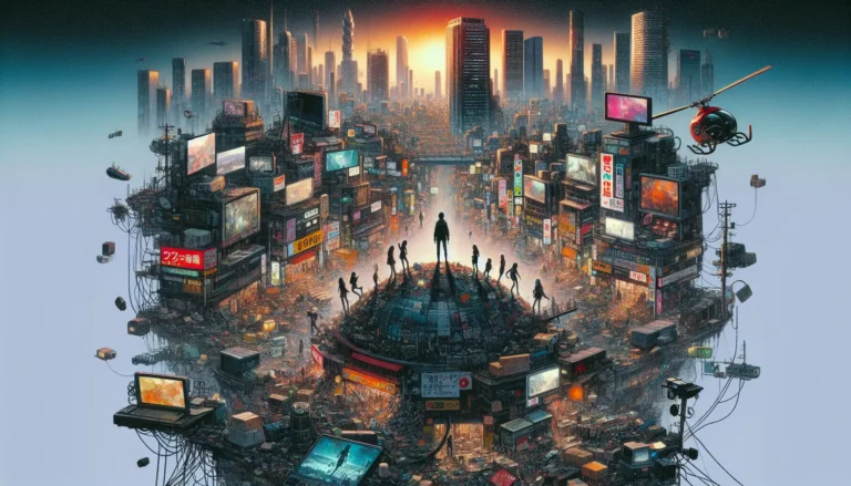 Un'immagine evocativa di Alice in Borderland con i protagonisti immersi in un mondo distopico