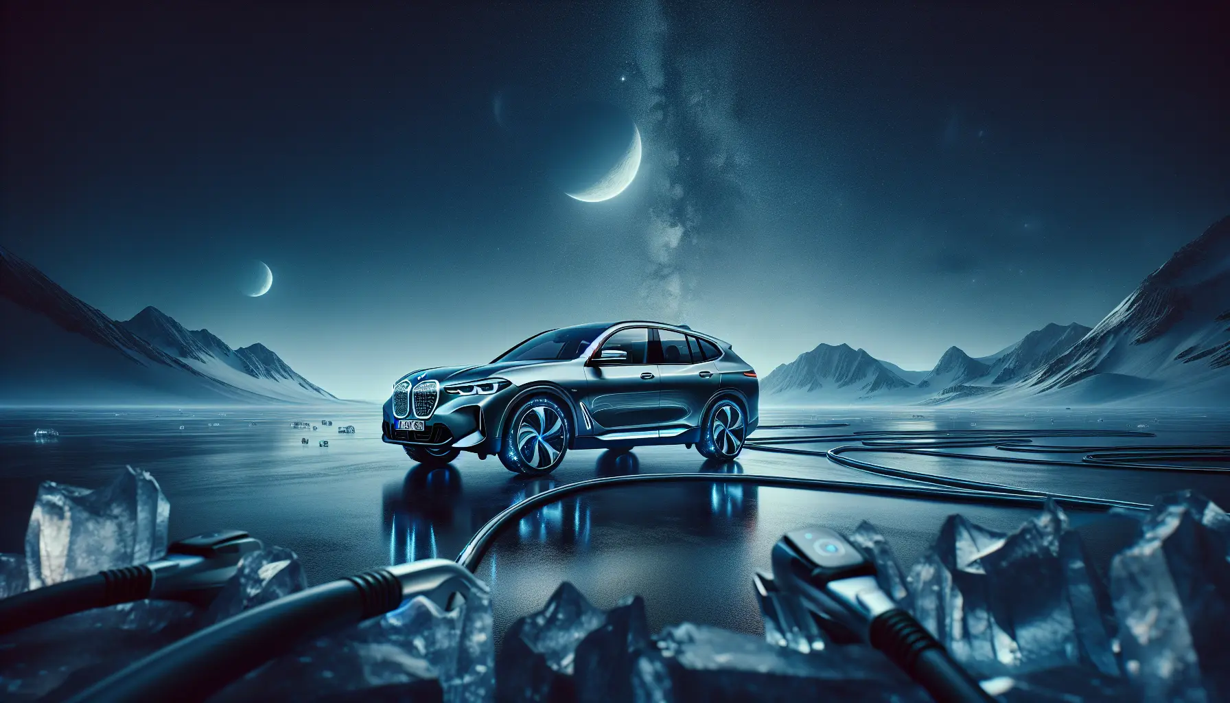 Un SUV elettrico BMW iX3 in un ambiente urbano, evidenziando il suo design moderno e la tecnologia avanzata.