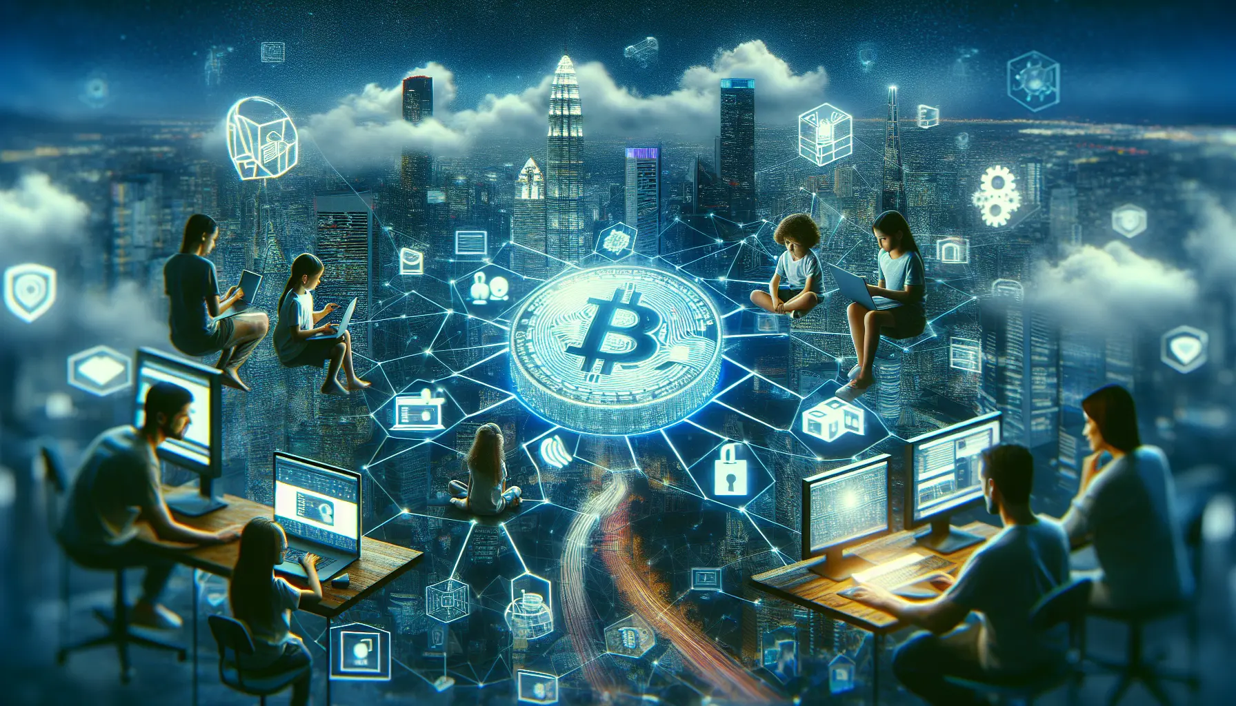 Rappresentazione visiva della blockchain e della protezione della privacy online