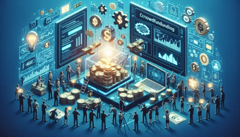 Immagine rappresentativa del crowdfunding con persone che collaborano a progetti innovativi