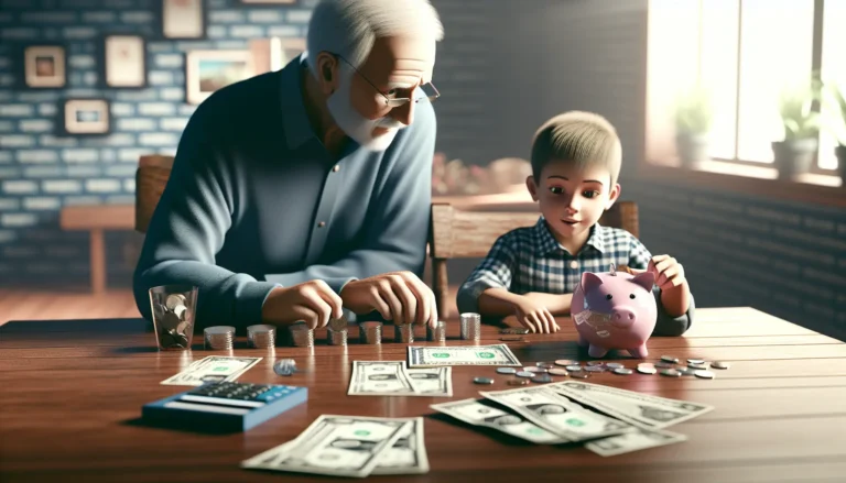 Bambini che apprendono l'educazione finanziaria attraverso giochi e attività pratiche