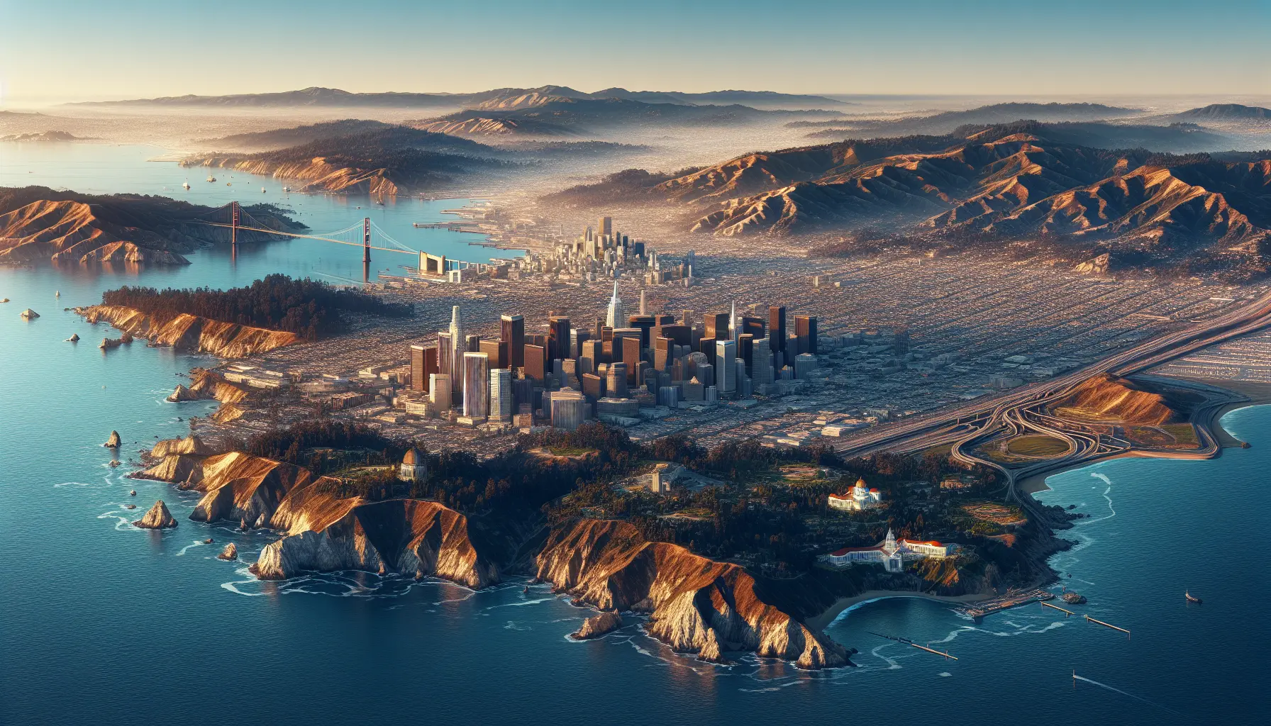 Panorama della costa californiana con scogliere e mare blu
