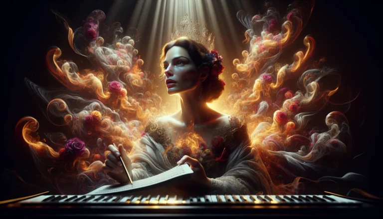 Giuliana De Sio in un'interpretazione teatrale, esprimendo emozioni profonde sul palcoscenico.