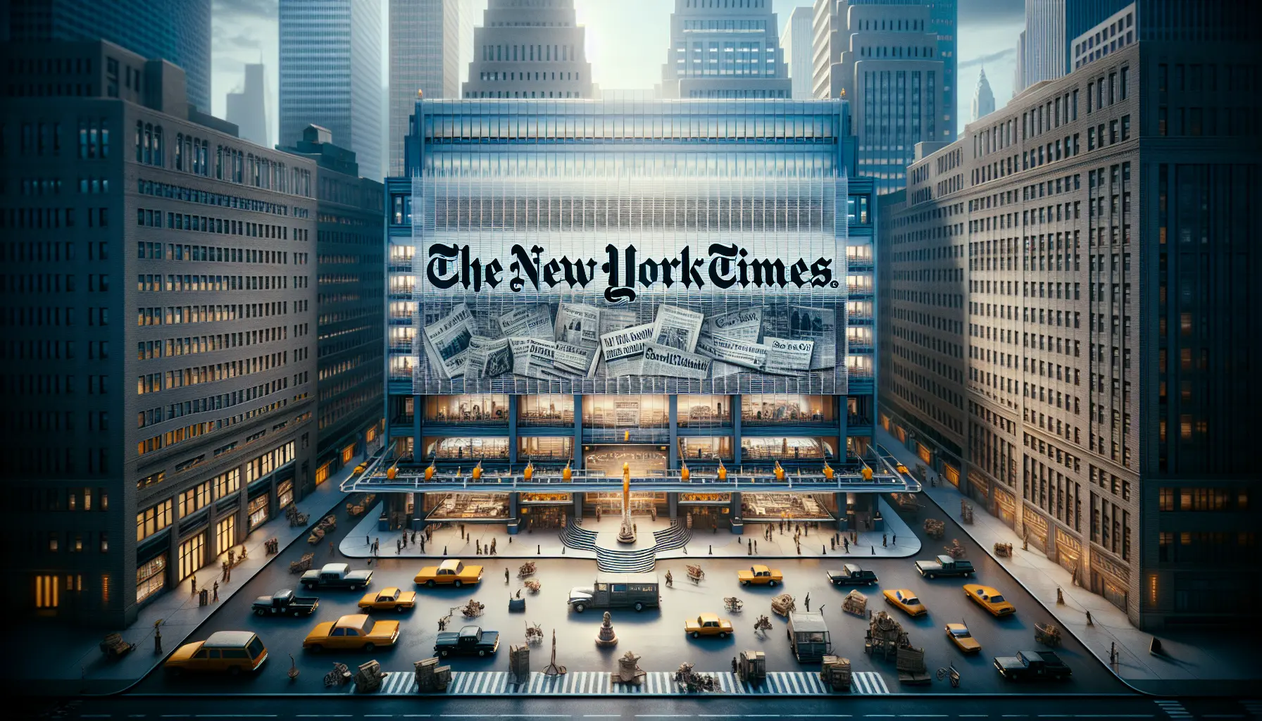 Una copia di The New York Times aperta su un tavolo, circondata da una tazza di caffè e occhiali da lettura, evocando un momento di lettura immersiva.